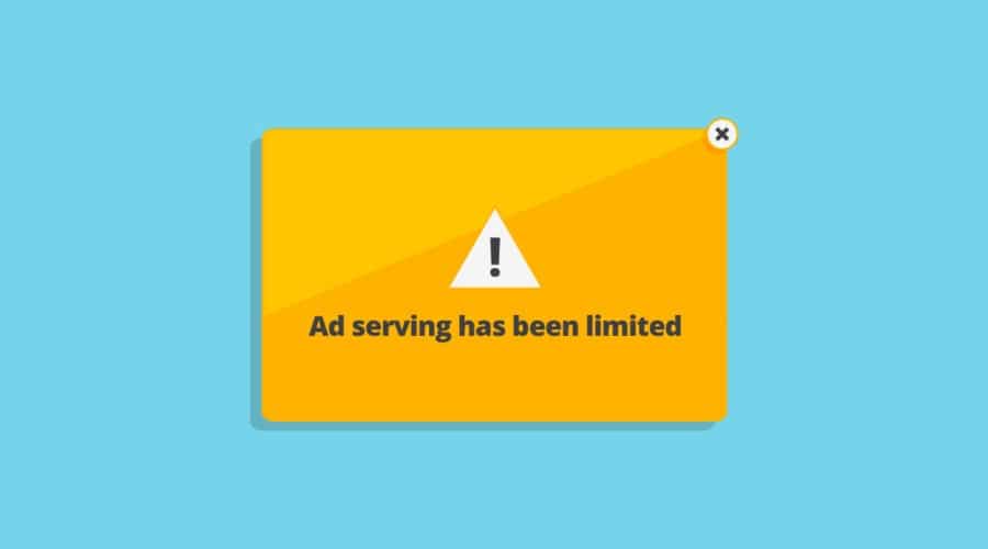 Adsense Ad Serving has been Limited